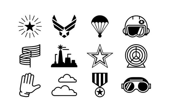 Air Force Military Vector Silhouette for Crafts and Graphics