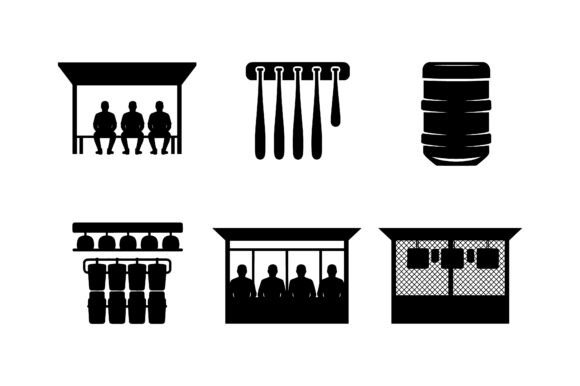 Baseball Dugout Vector Silhouette Set Review for Real Projects