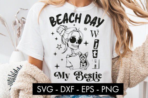 Beach Day with My Bestie Dog Mom SVG PNG for T-Shirt Designs and Graphics