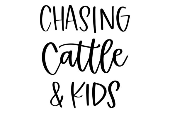 Chasing Cattle and Kids: A Versatile Graphic Design Asset for Crafts & Local Business Branding