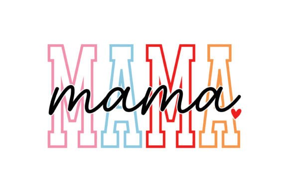 Colorful Mama Varsity Design: A Vibrant Graphic Asset for Creative Publishers