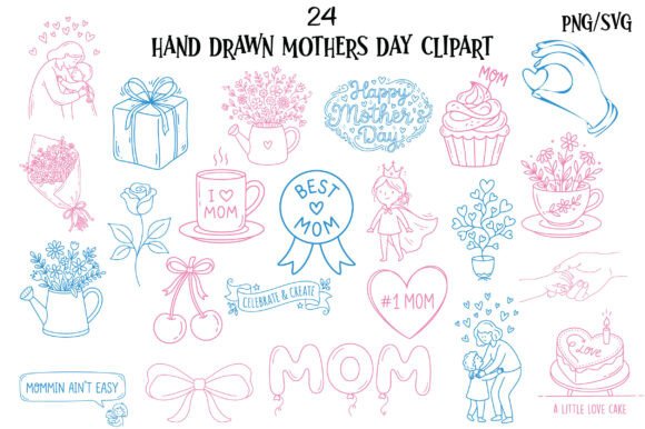 Hand Drawn Mother’s Day Clipart: A Craft Lover’s Graphic Design Asset