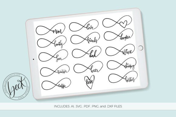 Infinity Symbol Word Bundle: A Versatile Graphic Design Asset for Crafts and Creatives
