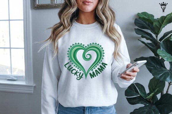 Lucky Mama Shamrock Heart SVG for Crafts and Graphics