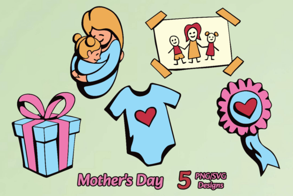 Mother’s Day Family Affection Bundle – A Graphic Design Asset for Crafts and Merch