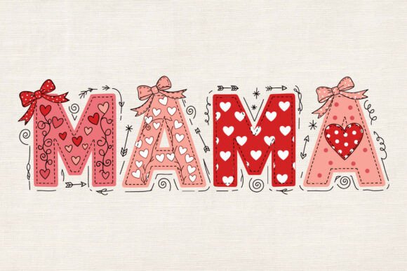 Valentine Bow Heart Mama SVG: A Versatile Graphic Design Asset for Crafts & Branding